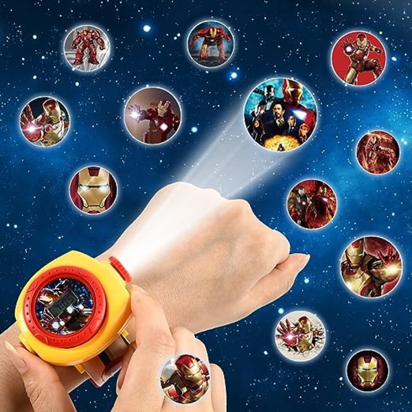 Children's watch with 20 model projections (Iron Man), suitable for birthday gifts for children from 3 years old