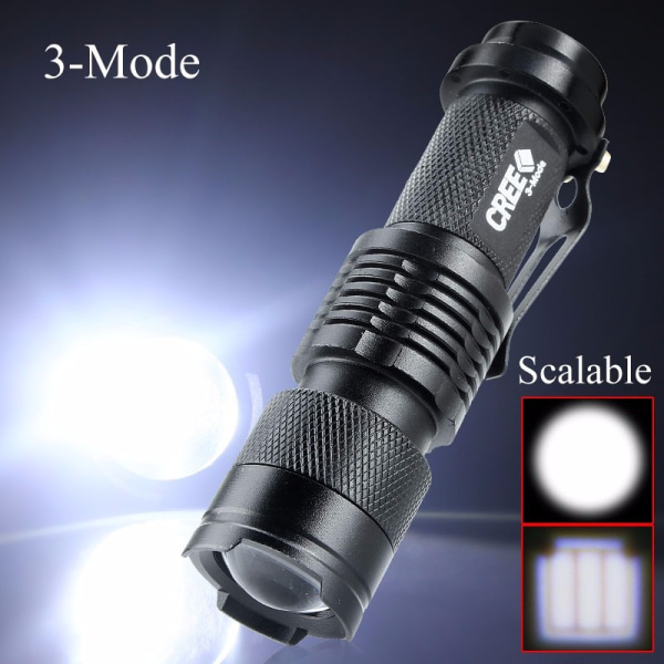 zoom mini sk68 ficklampa bärbar ficklampa camping ljus penna klämma ljus（röd）