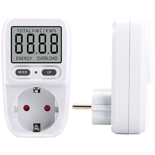 Effektmeter 230V/16A, Effektmeter Stikkontakt Effektmeter, Effektforbrugsmåler Effektforbrugsmonitor med LCD-skærm, Maksimal effekt 3680W（1stk