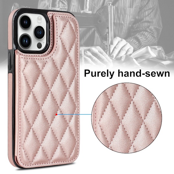 Plånboksfodral för iPhone 15 Pro Max med korthållare, RFID-blockerande PU-läder, dubbla magnetiska spännen, stötsäkert fodral, (vit)
