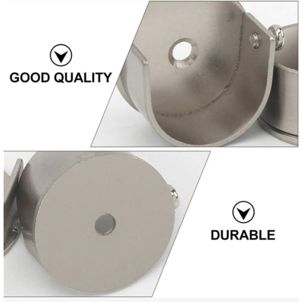 2 stänger av metallstångsfäste, fläns U-formad stångfäste, garderobsstångsfäste, 28 mm gardinstångsfäste, lätt att installera i badrummet