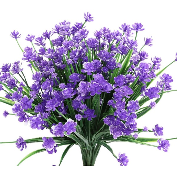 Violte 8 STK Utendørs UV-bestandige kunstige blomsterplanter, 8 Br
