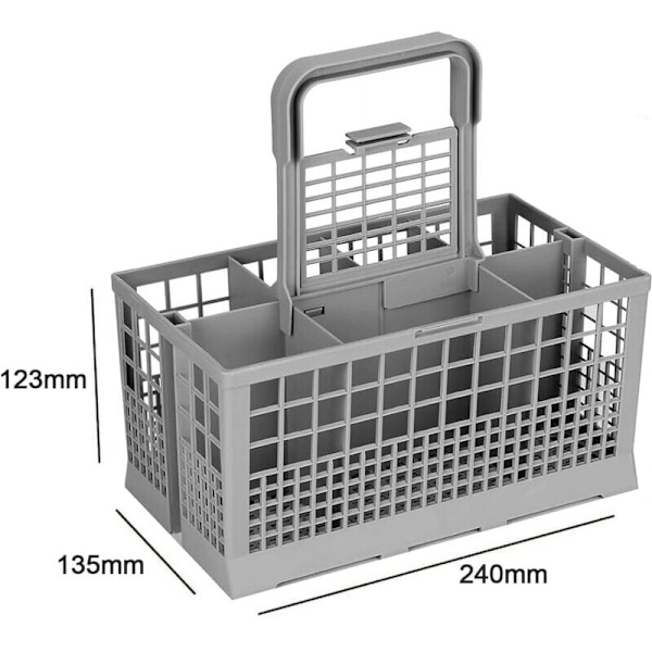 Erstatningskurv for universal bestikkurv med 8 rom, slitesterk og solid, egnet for multifunksjonelle oppvaskmaskiner