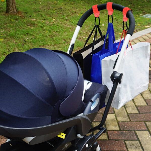 Barnvagn Virkad Hängare Krok Barnvagnstillbehör Kardborreband Virkad