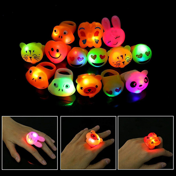 1 pakke med hoppende leker med LED-lys for barn til jul, halloween og bursdagsfester (tilfeldig stil)