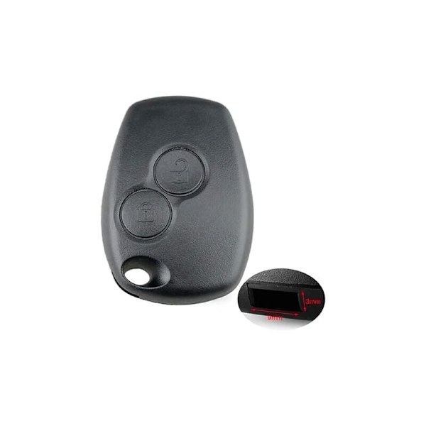 Nyckelbox 2 knappar utan blad kompatibel med Renault Clio 3, Twingo 2, Master 3, Kangoo 2, Traffic och Modus Nyckel Skal Plip Plip Plip Polition
