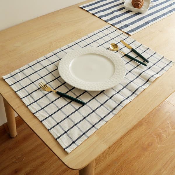 Blå Ternet-Rektangulær Dug Anti Plet, Vaskbar til Dekoration Husholdning Køkken Have Picnic Udendørs