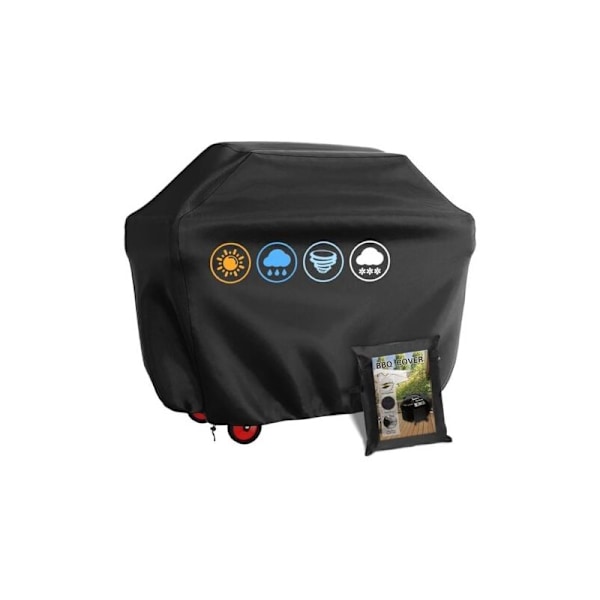 Gasolgrillskydd, Rektangulär Utomhusgrill Presenning 145 x 61 x 117 CM, 210D Vattentät, Anti-UV Vattentät