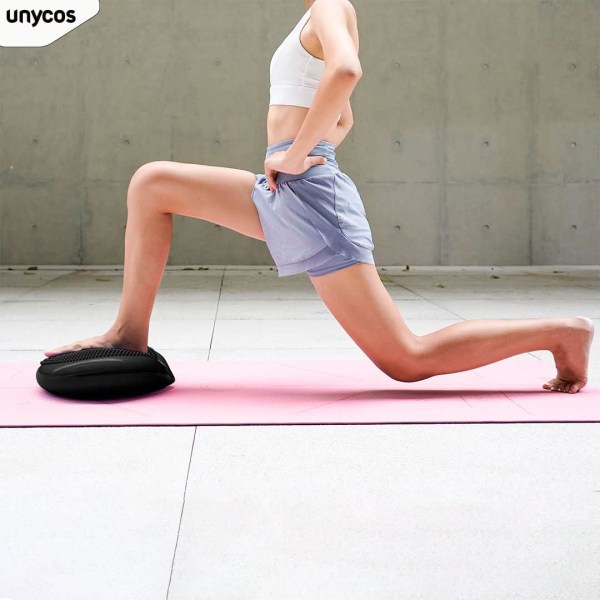 Balansematte, persepsjonsmatte, sort 34cm - oppblåsbar matte, yoga ma