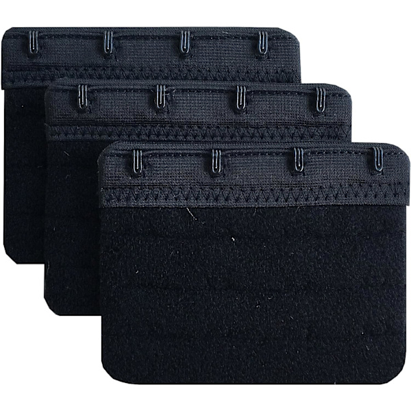 3-pack mjuka och bekväma bh-förlängare för kvinnor, 4 hakar