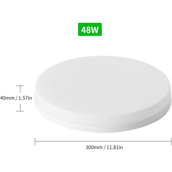 LED Taklampe 48 W for kjøkken, soverom, korridor (hvitt lys 6500-7000 k)