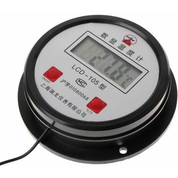 Industriell digitaltermometer för höga temperaturer med 10 meter lång sond.