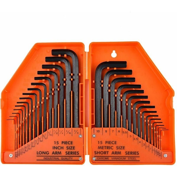 Keys Allen Game 30 Hexagonala Hankontakter i tum och metriskt. Professionella ullnycklar (Orange)