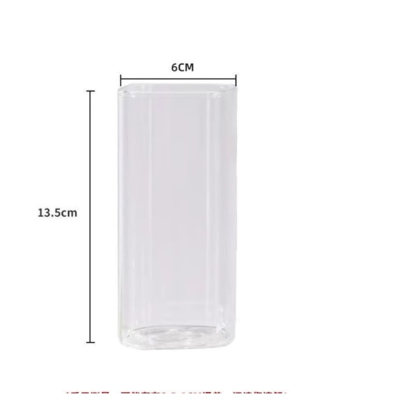 Pack of 6 13.53 oz Drinking Tumblers, Square Tall Tumblers Thin Tumblers Bar Glassware for Wine, Cocktails, Coffee, Milk,