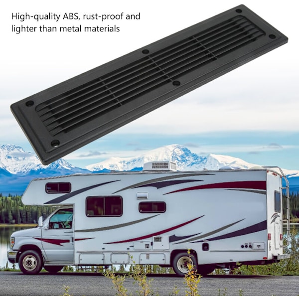 Rektangulær ventilationsrist 300 x 80 mm til autocamper, bus, trailer, køkkenskab
