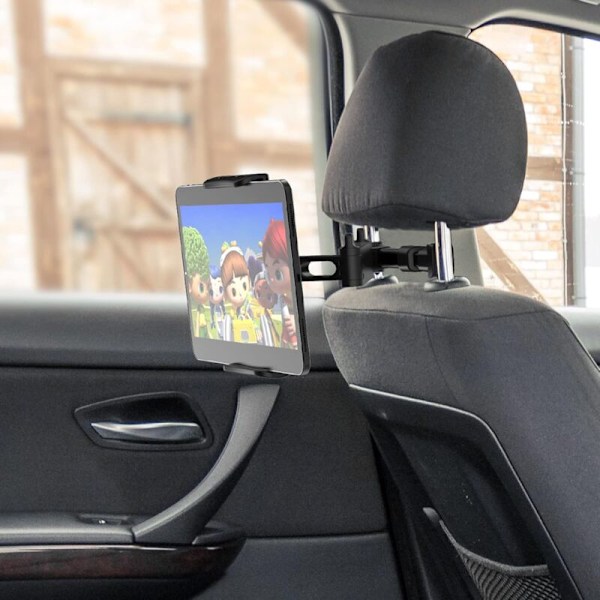 Tuki 360° kääntyville auton niskatuille, säädettävä takapenkin pidike, yhteensopiva kaikkien 14-26 cm tablettien ja matkapuhelimien kanssa