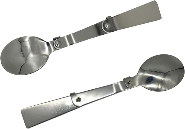 Sammenleggbart skje- og gaffelsett - 18/10 rustfritt stål for camping og reise 2 deler