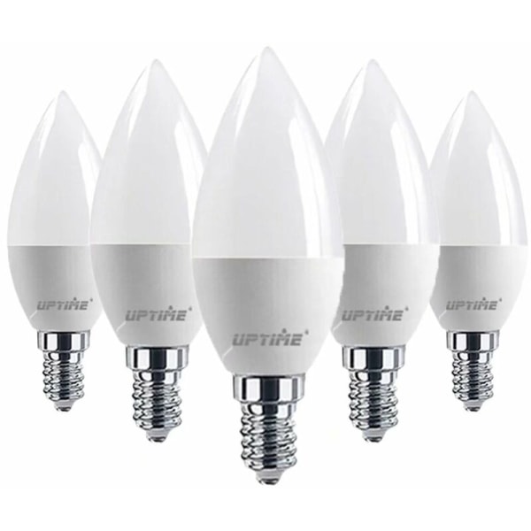 Led bulb E14 Lamp, Warm White 3000K, C37 LED 5W, Beam angle 120°, Pack of 6