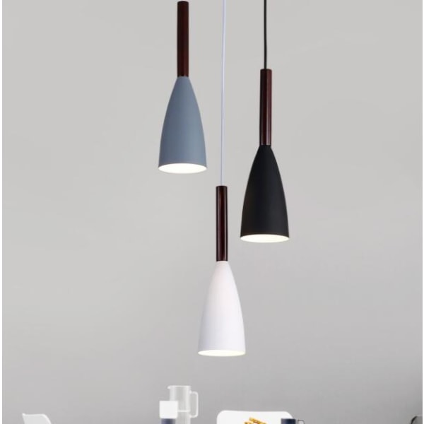 Hengende lampe, lysekrone nordisk enkel moderne kreativ makaron enkelthode taklampe (grå)
