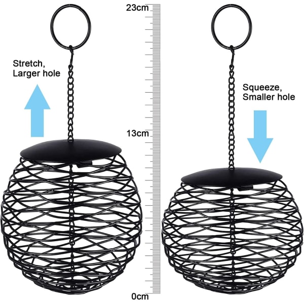 Fuglemater i kuleform, 13 cm diameter, stor kapasitet for fettkuler, brød, kjeks, metall