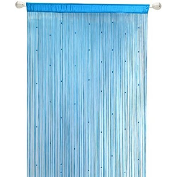 Tealblå, 100x200cm Heminredning Pärlridå, Polyester
