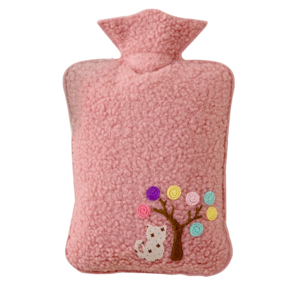 Cloth-plastic water-filled household explosion-proof water-filled plush cloth embroidered hot water bag 1300ml capacity