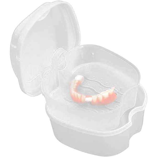 Valkoinen hammasproteesi Case Hammashoito Tekohampaiden säilytys B