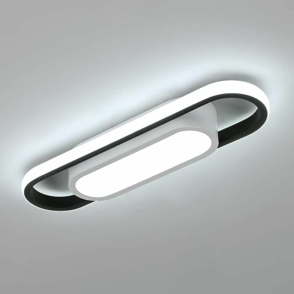 Moderne LED-taklampe, 24W 1800LM rektangulær taklampe, kaldt hvitt lys 6000K akryl taklampe for stue, soverom, kjøkken, gang