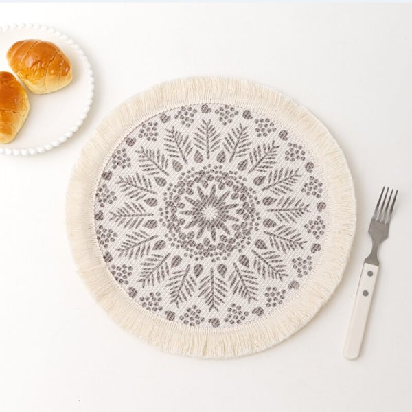 （3 stk.） Runde Boho-mønstre, Vaskbar Boho Rund Boho, Boho Bomullsstoff, Rund Boho-dekorasjon, Naturlig Bomull Daglig, Tilpasset Daglig