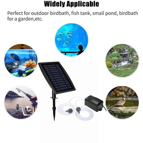 Solar oksygenpumpe for oksygenakvarium oksygenlufter for akvarium akvarium luftfighter luftfighter luftpumpe luftpumpe for akvarium med oksygenslange for a