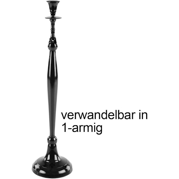Svart kandelaber lysestaker - 5-armet lysestaker