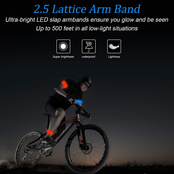 LED reflekterende armbånd, oppladbart LED armbånd lysende arm