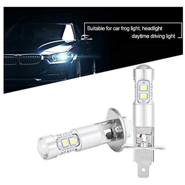 H1 100W LED-lampa, 360-graders blinkande ljus LED-lampor 2 ST H1 6000K Super Vit LED-lampa 100W LED LED-kit H1 LED H1 LUCES H1 H1 100W bil LED H1 H