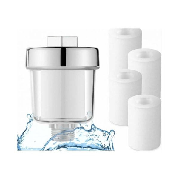 Duschfilter, duschfilter, duschhuvud vattenfilter med 4 filterelement (duschfilter)