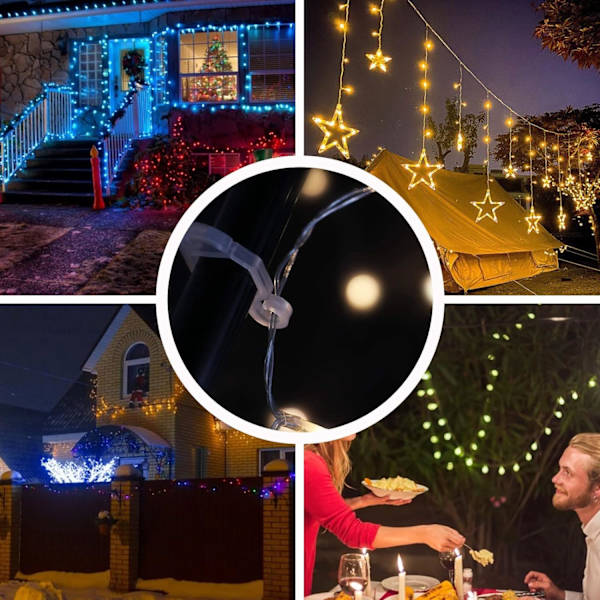 100 stk. Lyslenkeklips og Lysgardin Kroker Holder og Fest - Julerennekroker