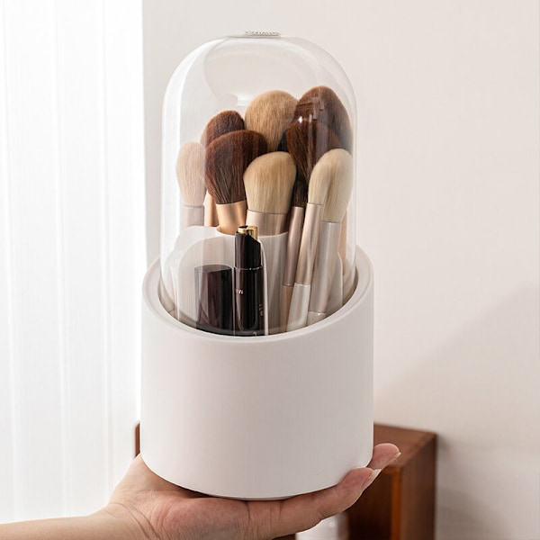 Makeup Børste Opbevaringsboks Roterende Penholder til Studenterartikler Hvid Badeværelse Hårbørsteholder Makeup Organizer Stativ