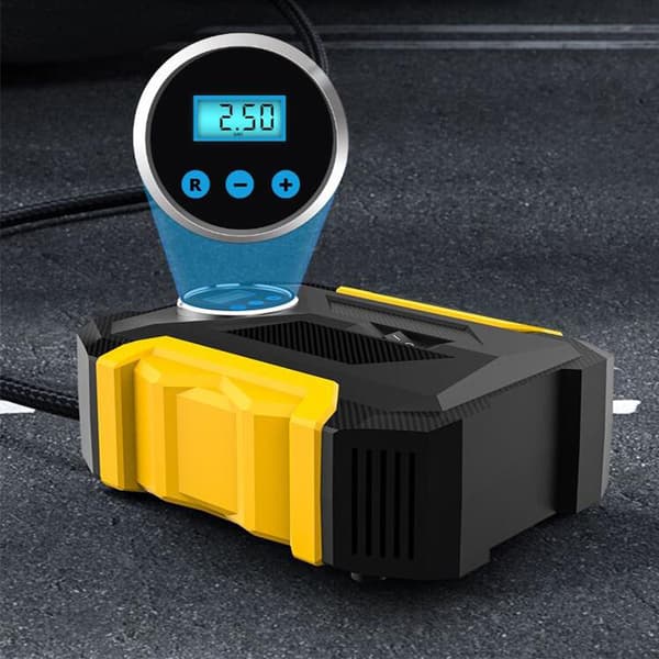 Bil oppustelig, 12v luftkompressor med digitalt display op til 150PSI, hurtig oppustning med LED-lys