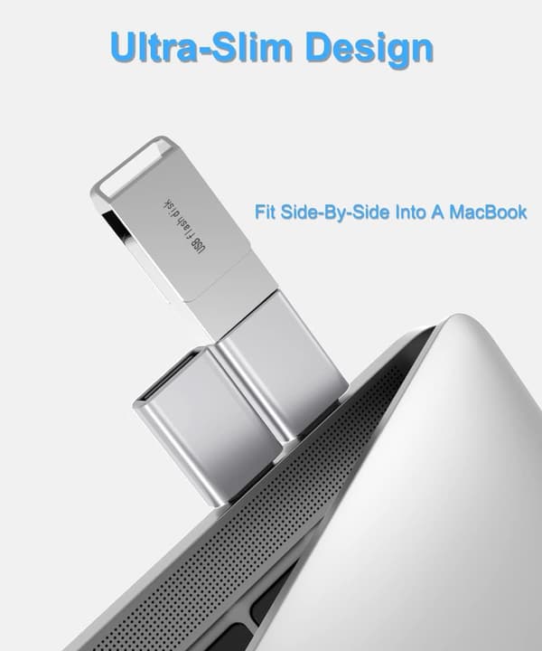 Hopea - 3-pakkaus USB C -uros USB 3.0 -naarasadapteri, Thunderbolt