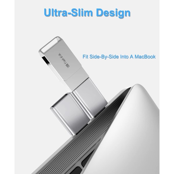 Silver - 3-pack USB C hane till USB 3.0 hona adapter, Thunderbolt