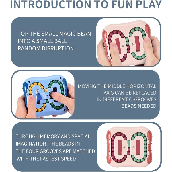 Decompression Rotating Magic Bean Cube Toys Square Rotating Small Beads Magic Cube Children's Puzzle Decompression Special Shape Magic Cube Ball Gam