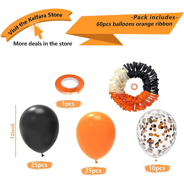 Halloween Ballonbue Guirlandebue Sæt med Halloween Edderkoppevæv Sort Orange Grå Ballon Edderkoppeballon til Halloween Festdekoration