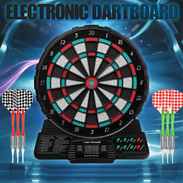 Elektronisk darttavle Darttavle LCD-poengskjerm med 6 piler 18 tips/12stk Dart Party Toy Morsomt flygende spill Gaveeske Hjemmedekor