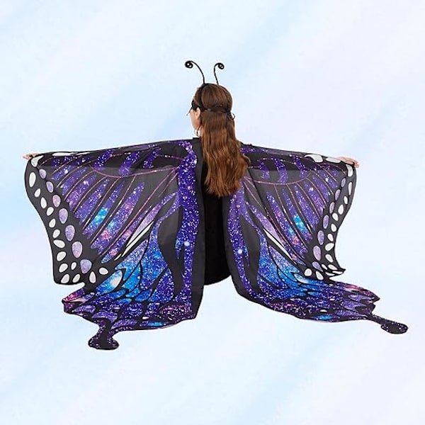 Halloween cosplay fjärilsmantel gradient färg dans dekorativa vingar scenkostym