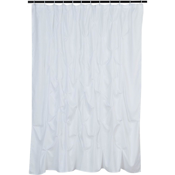 Hvid-183x183cm-vaffelvævet bruseforhæng, polyester