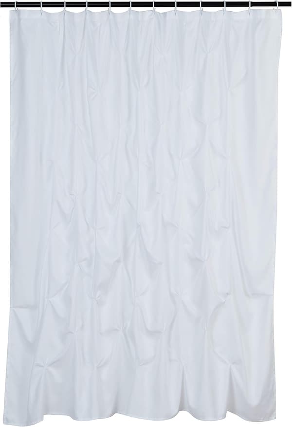 Hvit-183x183cm-vaffel vevd dusjforheng, polyester
