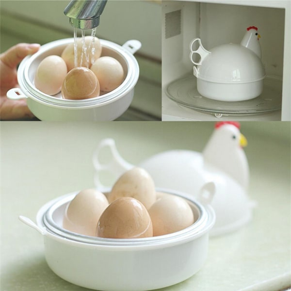 Eggkjeler - Mikrobølgeovn Eggkoker, Kyllingformet hurtig eggkoking
