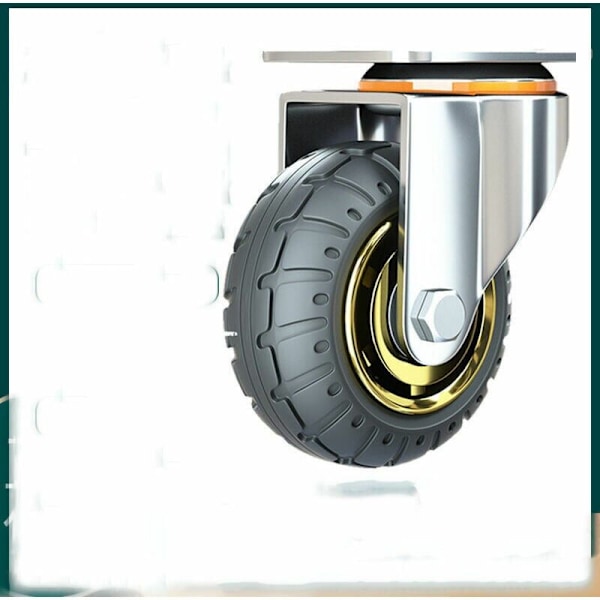 Universelle 3-tommers hjul uten bremser Lydløs vogn universelle hjul svingbare industrielle plater transporthjul for møbler