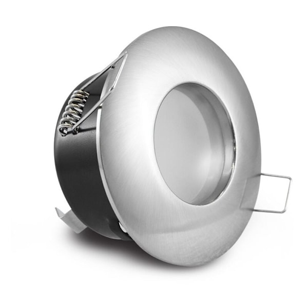 Set med 1 ramar för inbyggda spotlights, skal av borstat rostfritt stål, d för badrum vardagsrum kök sovrum (innehåller ej lampa)