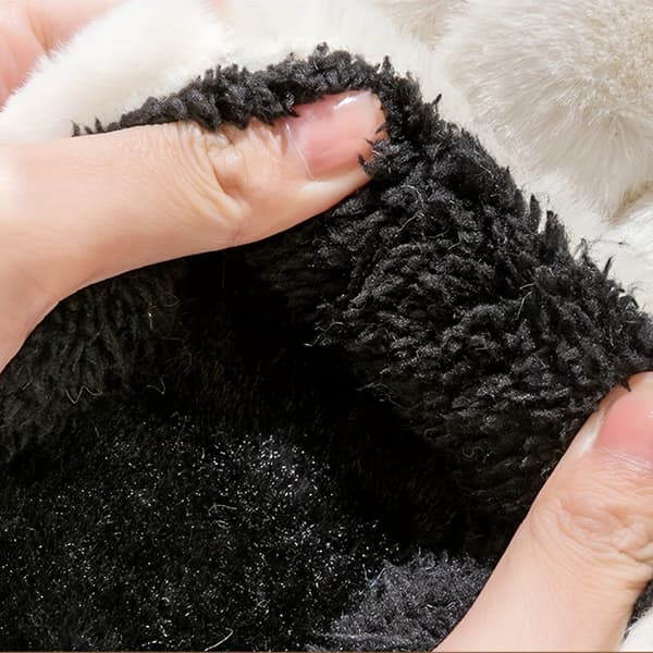 Honningkagesyning sorte hjemmesko kvinders bomuldssko indendørs vintersko søde fluffy hjemmesko korte plys flade par sko bløde og behagelige