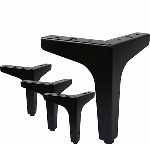 Trident-sohvan huonekalujalat Metalliset TV-kaapin sohvapöydän jalat Mattamusta-17cm 4 kpl